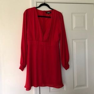 Deep V Red Dress